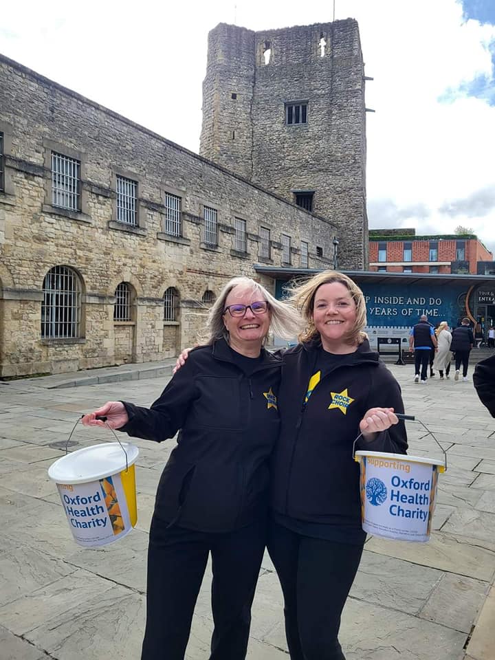 Rock Choir Oxfordshire with our fundraising buckets