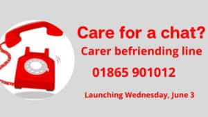 We are proud to fund a new befriending phone line for family, friends and carers